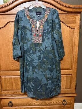Johnny Was Embroidered Tunic Dress